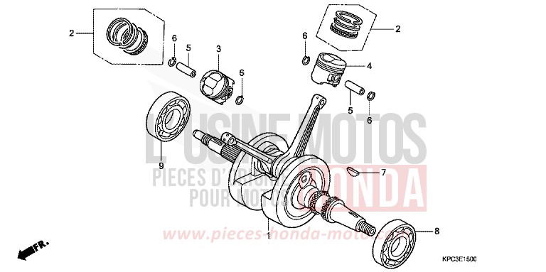KURBELWELLE/KOLBEN von Varadero 125 SCHWARZ (NH1) von 2001